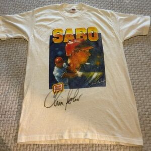 Vintage Chris Sabo Cincinatti Reds Oscar Mayer Autographed T-Shirt M (38-40)